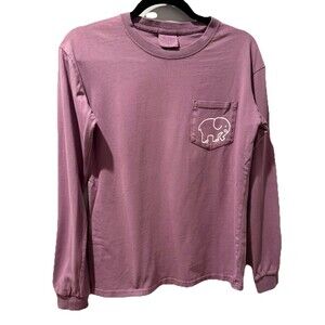 Ivory Ella Womens Long Sleeve Pocket T Shirt Elephant Mauve Purple Small